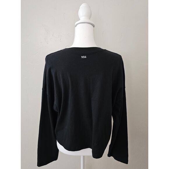 DSG Solid Black Bell Sleeve Crop Top - Picture 3 of 7